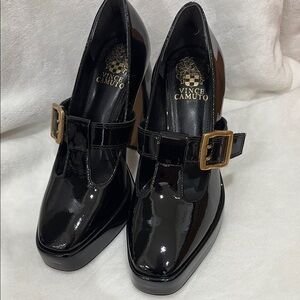 Vince Camuto Black Mary Jane Heels with Block Heel